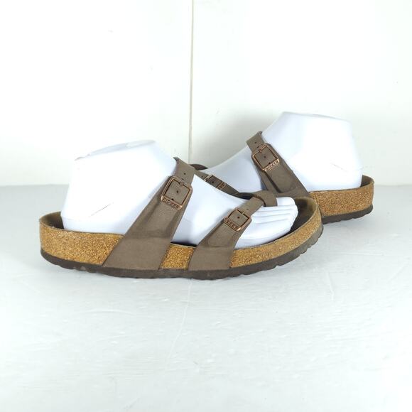 Birkenstock Women's Mayari US8 EU39 Birkibuc Mocha Brown Strappy Slide sandals - Picture 8 of 16